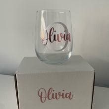 Load image into Gallery viewer, Personalised Stemless Wine Glass - Pick up/local delivery only