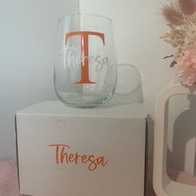 Load image into Gallery viewer, Personalised Stemless Wine Glass - Pick up/local delivery only