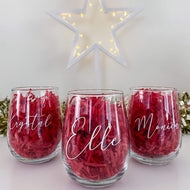 Personalised Stemless Wine Glass - Pick up/local delivery only