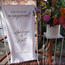 Load image into Gallery viewer, Custom Fabric Welcome Sign
