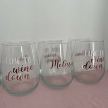 Load image into Gallery viewer, Personalised Stemless Wine Glass - Pick up/local delivery only
